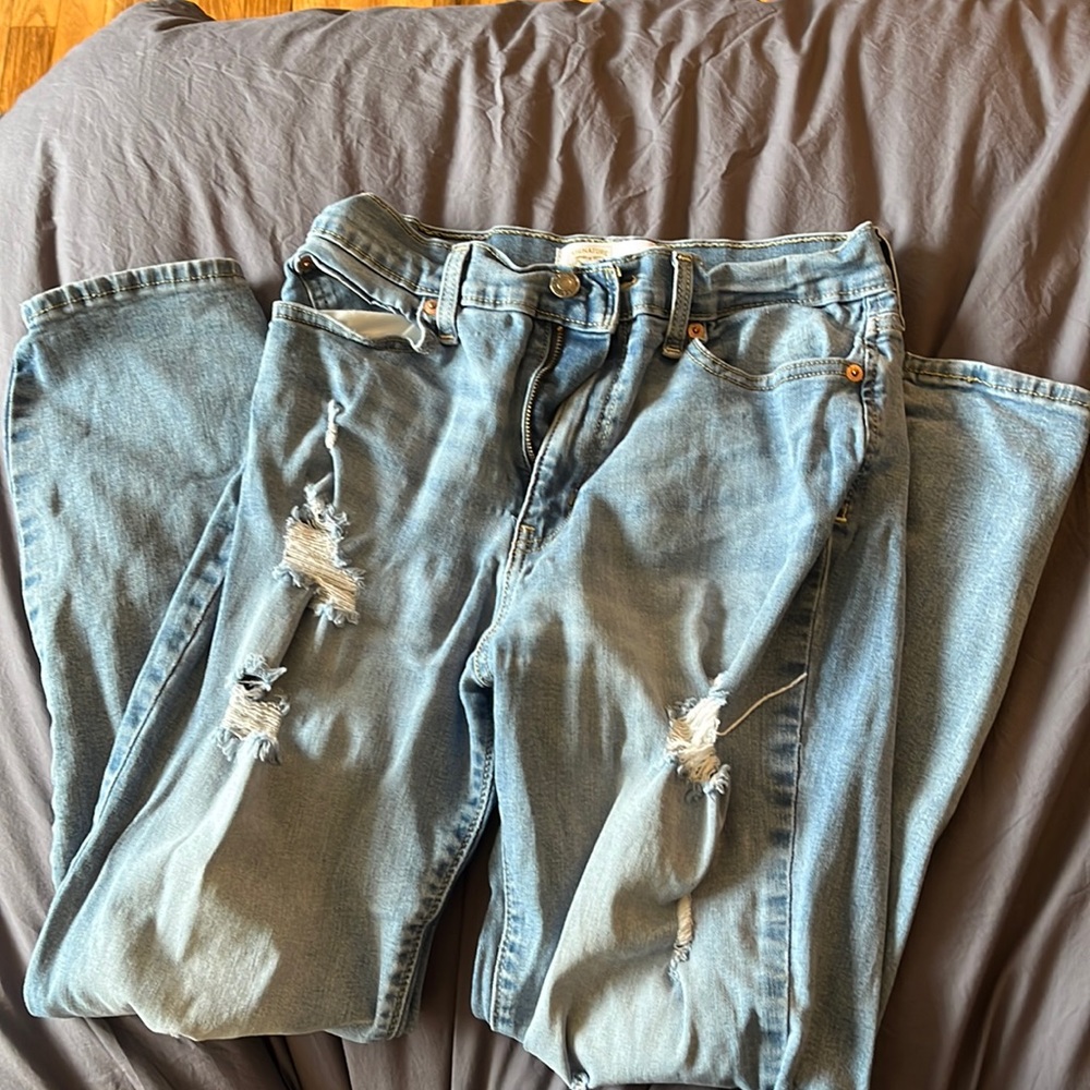 Signature by Levi Strauss Distressed Mom Jeans